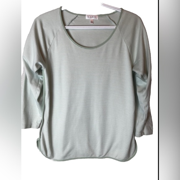 LAKE Other - LAKE Green and White Striped 3/4 Sleeve Pajama Top Size S